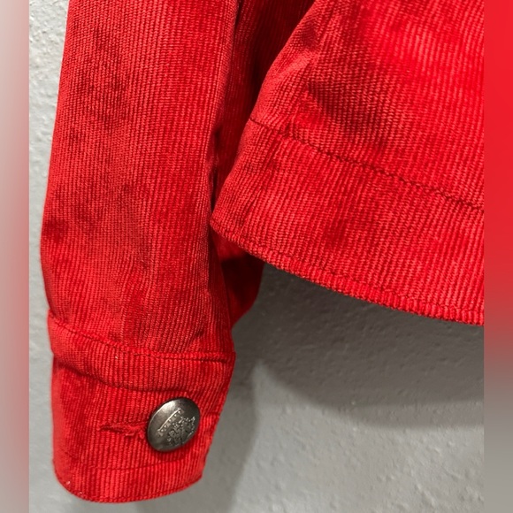 LAL Live a Little | Women’s Red Corduroy Blazer Classic Boho Style, Size PM - Picture 10 of 16